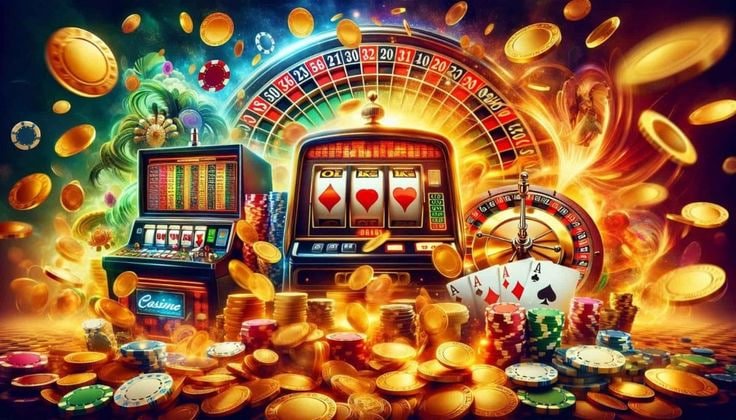 Casino gaming interface on bettle app with slots and live dealer games